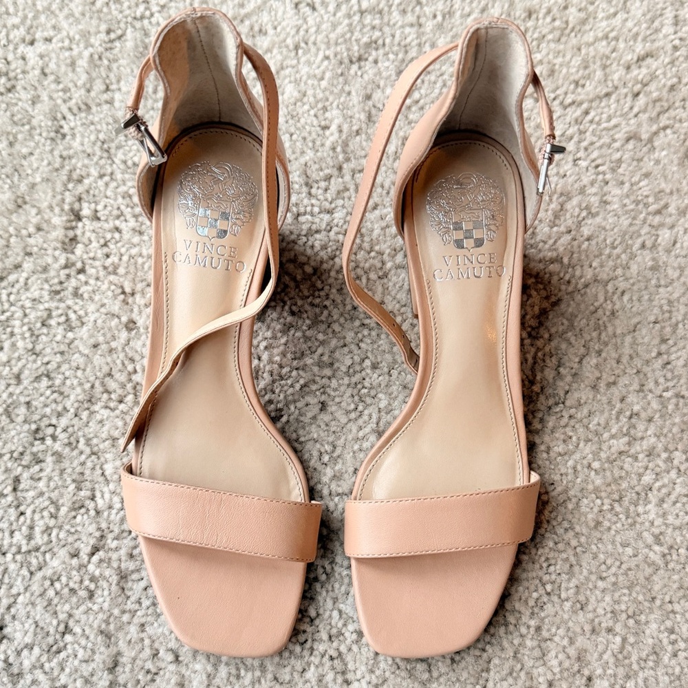 Vince Camuto Nude Strappy Heels